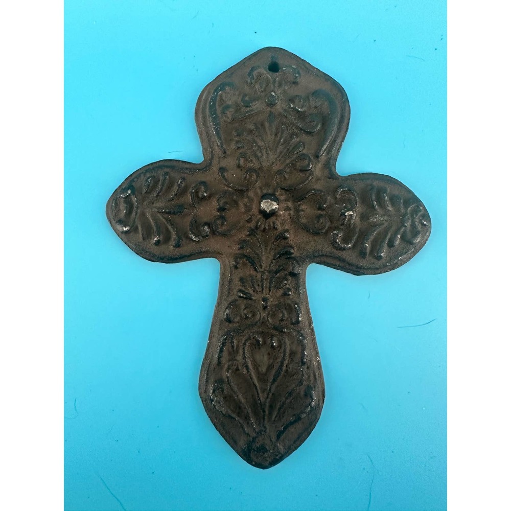 Cast iron wall hanging cross